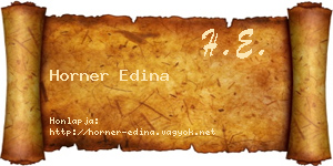 Horner Edina névjegykártya